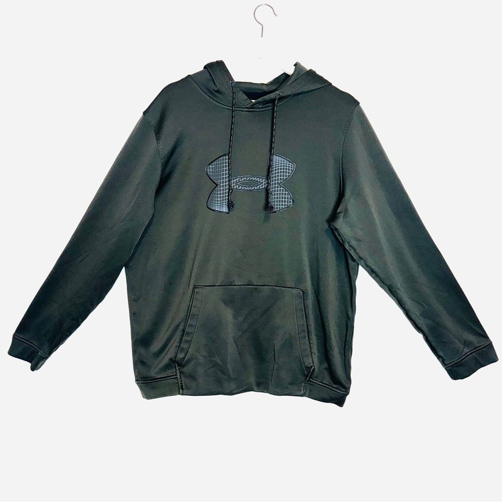 Under Armour Men’s ColdGear Green‎ Graphic Logo Hoodie Sweatshirt Size XL